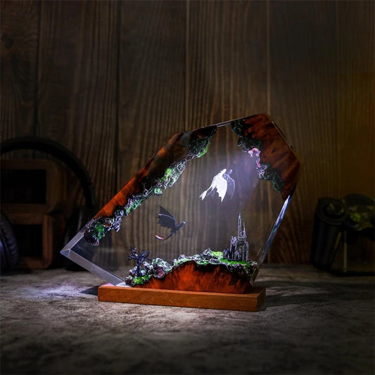 Resin Dragon Lamp Black And White Night Light For Bedroom Bedside Table Decor Cozy Gothic Christmas Gift For Couples And Teens
