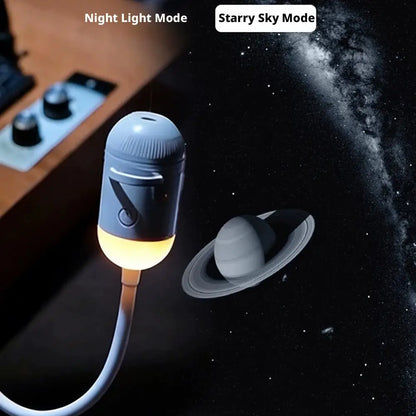 USB galaxy Projector Night Light 2-in-1 Mini Galaxy 360° Rotate LED Starry Sky Ambient Lamp For Party Home Saturn Decoration