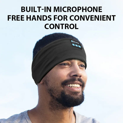Wireless Bluetooth Headband Sleeping Headphones Sports Earphone/Headscar Music Hat with HD Stereo Speakers Eye Mask  for Side Sl