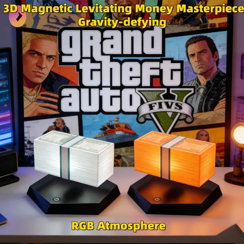 Floating Money Lamp Maglev Golden Lantern Grand Theft Auto Game Peripheral TK Same As Grand Theft Auto Gifts for Clients Friend