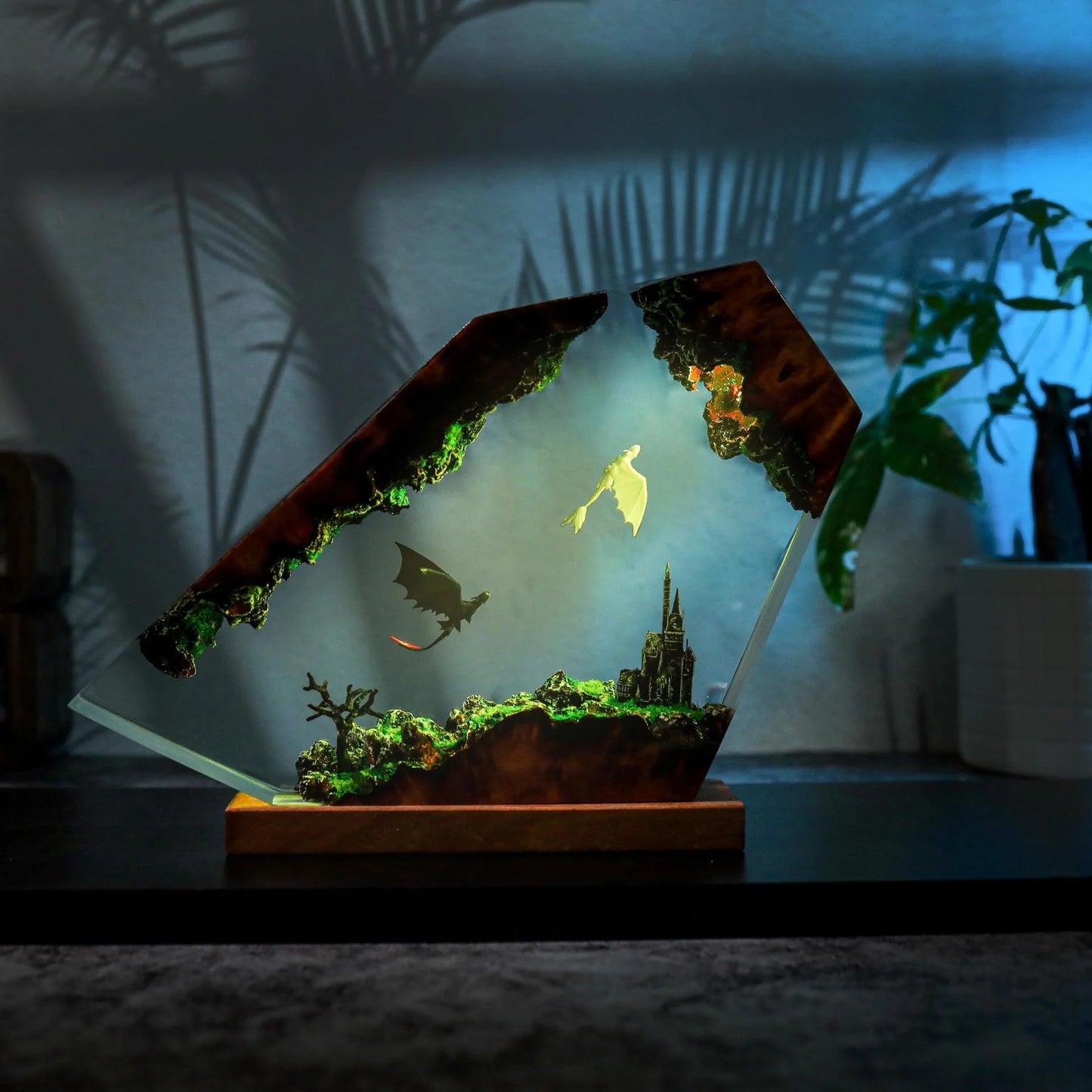 Resin Dragon Lamp Black And White Night Light For Bedroom Bedside Table Decor Cozy Gothic Christmas Gift For Couples And Teens
