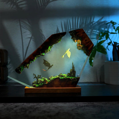 Resin Dragon Lamp Black And White Night Light For Bedroom Bedside Table Decor Cozy Gothic Christmas Gift For Couples And Teens