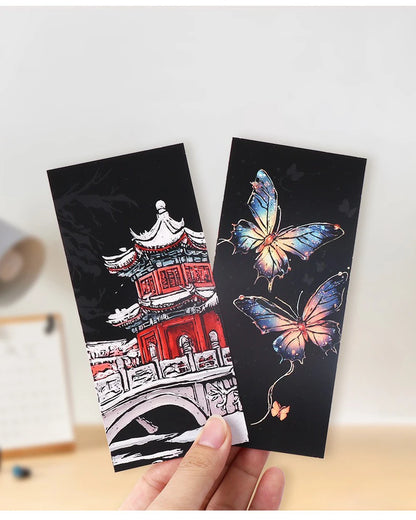 12 Pcs/Set DIY Scratch Painting Animal Bookmarks Colorful Portable Creative Doodle Art Toy Handmade Night Scene Art