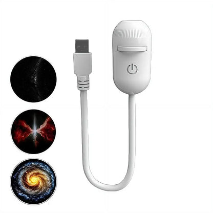 USB galaxy Projector Night Light 2-in-1 Mini Galaxy 360° Rotate LED Starry Sky Ambient Lamp For Party Home Saturn Decoration