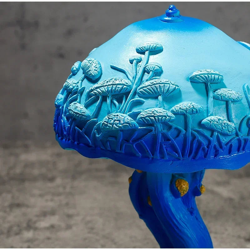 Creative Stained Plant Series Table Lamps Resin Colorful Bedroom Bedside Flower Mushroom Retro Table Night Lamp Atmosphere Light