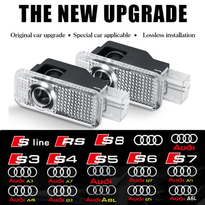 LED Car Door Logo Welcome Lights Auto Laser Projector Lamp For Audi Sline S3 S4 S5 S6 S7 RS Q7 Q5 Q3 A4 B8 8P A3 A6 C7 A5 A6L