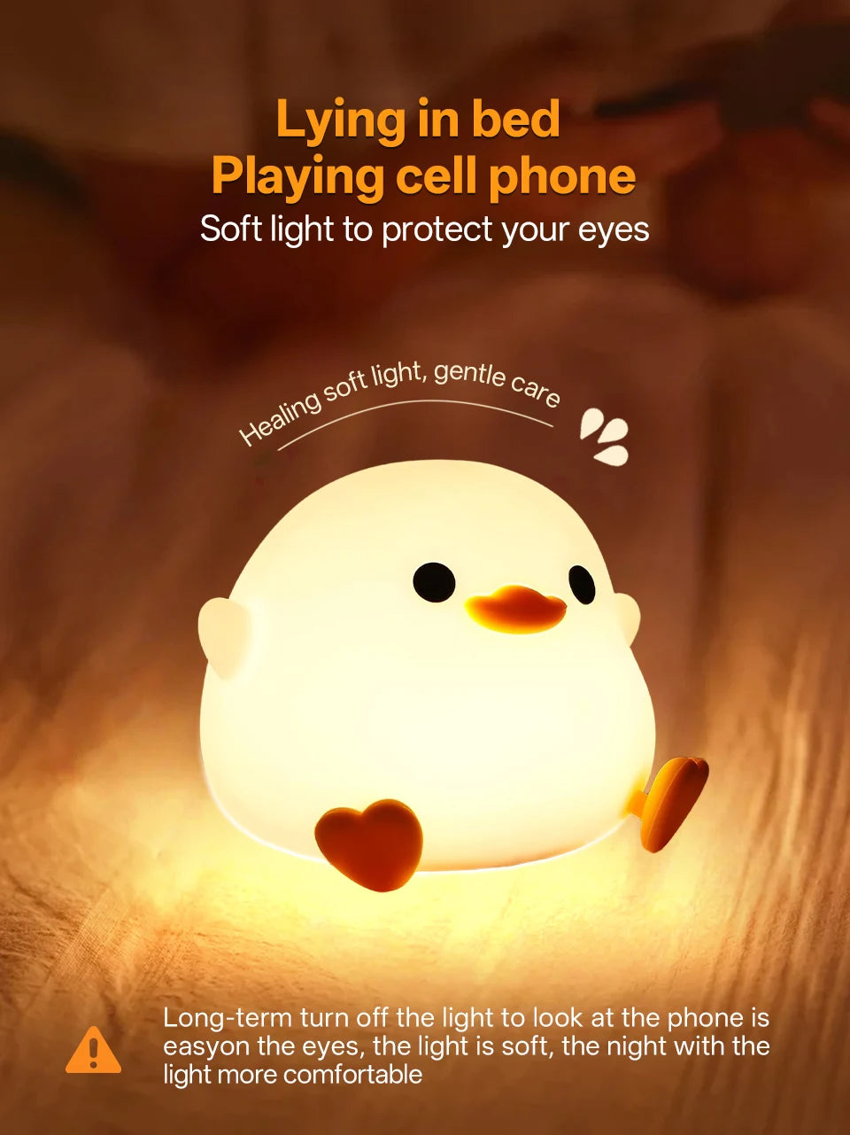 Touch Sensor RGB LED Night Light Cute Pear Duck Hamster Silicone Lamp for Kids USB Rechargeable Bedroom Bedside Lighting