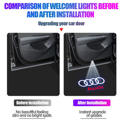LED Car Door Logo Welcome Lights Auto Laser Projector Lamp For Audi Sline S3 S4 S5 S6 S7 RS Q7 Q5 Q3 A4 B8 8P A3 A6 C7 A5 A6L