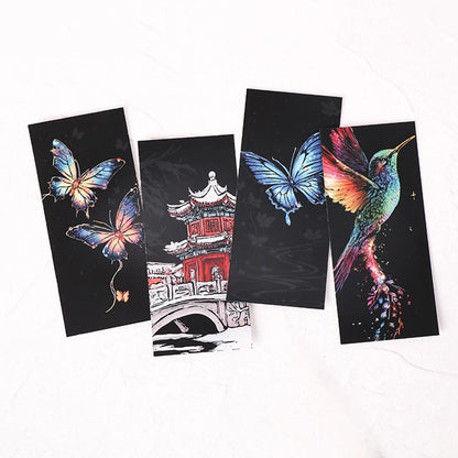 12 Pcs/Set DIY Scratch Painting Animal Bookmarks Colorful Portable Creative Doodle Art Toy Handmade Night Scene Art