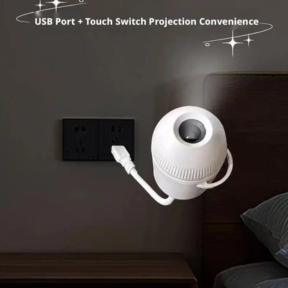 USB galaxy Projector Night Light 2-in-1 Mini Galaxy 360° Rotate LED Starry Sky Ambient Lamp For Party Home Saturn Decoration
