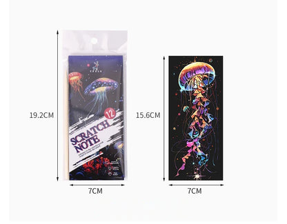 12 Pcs/Set DIY Scratch Painting Animal Bookmarks Colorful Portable Creative Doodle Art Toy Handmade Night Scene Art